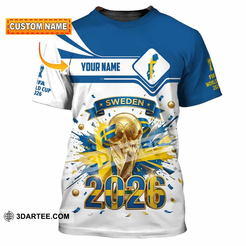 Unisex Shirt - Custom Sweden World Cup 2026 3D Shirt - T-shirt