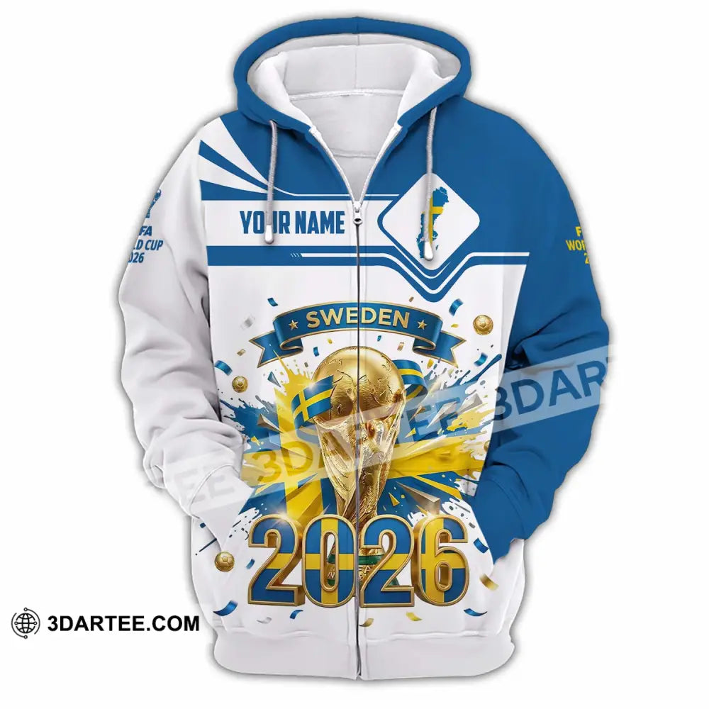 Unisex Shirt - Custom Sweden World Cup 2026 3D Shirt - Zipper Hoodie / S - T-shirt