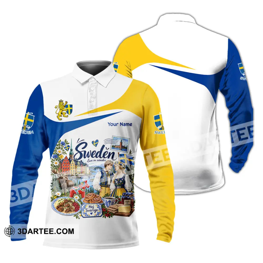 Unisex Shirt - Custom Sweden Shirt - Long Sleeve Polo / S - T-shirt