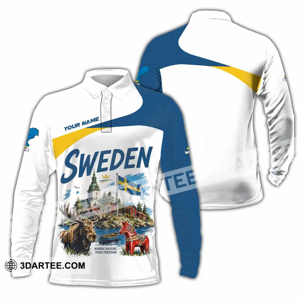 Unisex Shirt - Custom Sweden Shirt - Long Sleeve Polo / S - T-shirt
