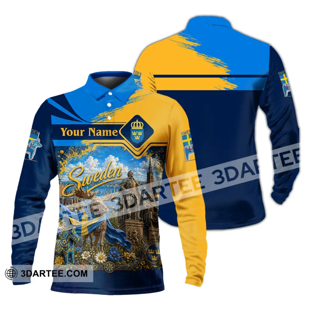 Unisex Shirt - Custom Sweden Shirt - Long Sleeve Polo / S - T-shirt