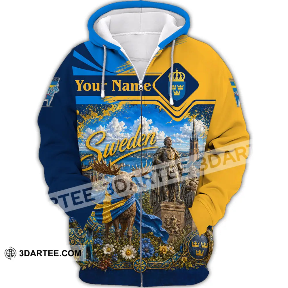 Unisex Shirt - Custom Sweden Shirt - Zipper Hoodie / S - T-shirt