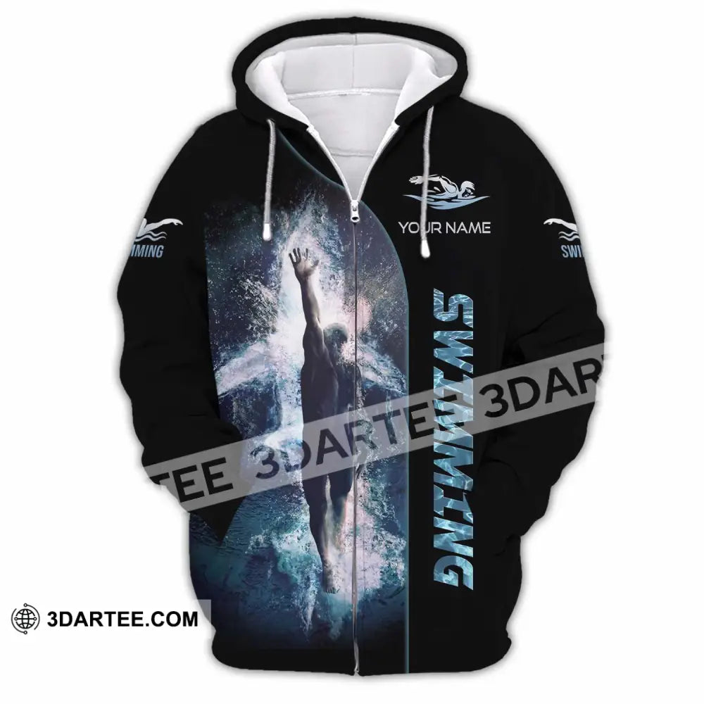 Unisex Shirt - Custom Swimming 3D Shirt Zipper Hoodie / S T-shirt