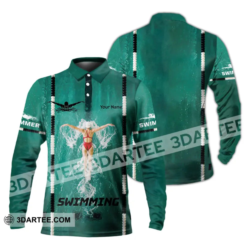 Unisex Shirt - Custom Swimming Shirt - Long Sleeve Polo / S - T-shirt