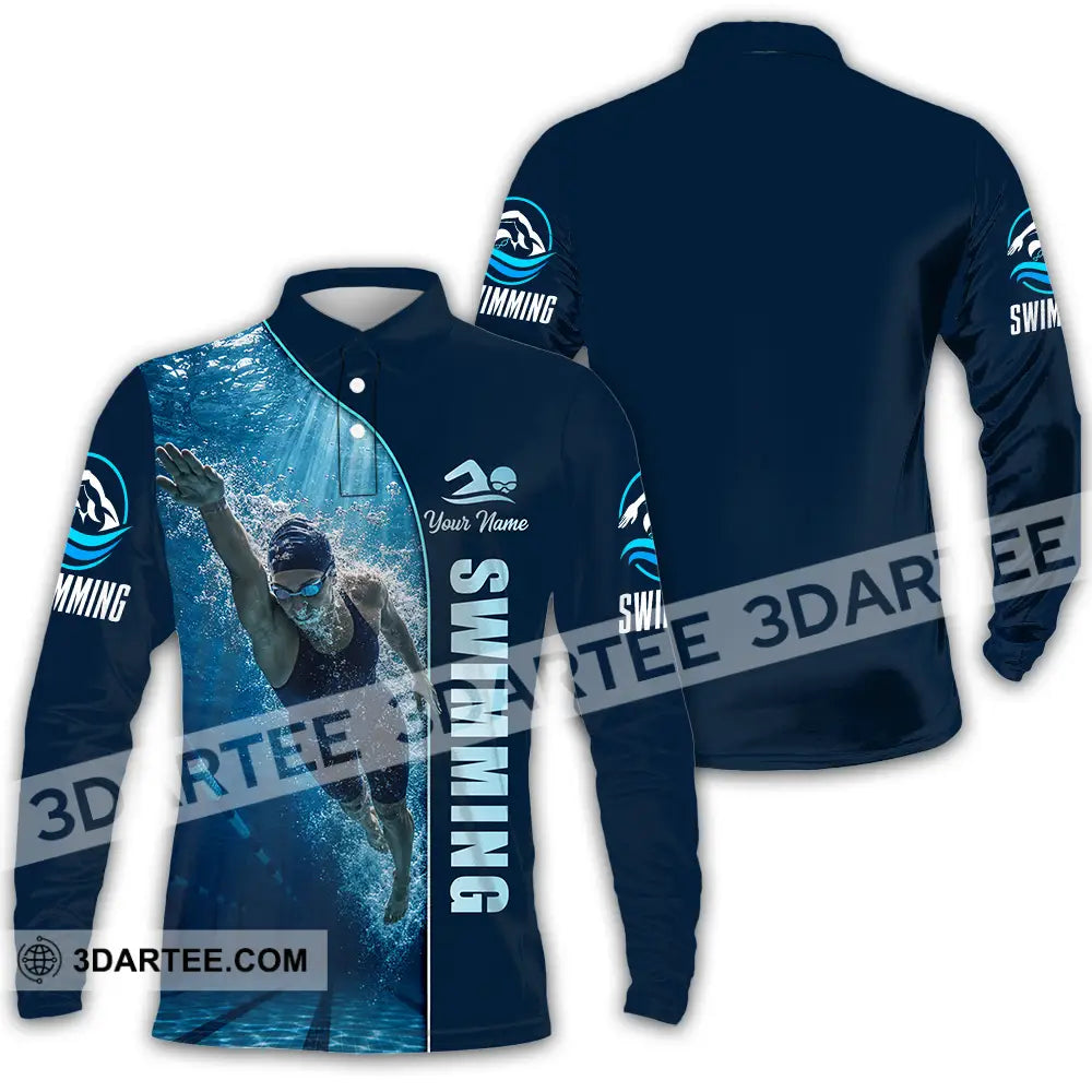 Unisex Shirt - Custom Swimming Shirt - Long Sleeve Polo / S - T-shirt