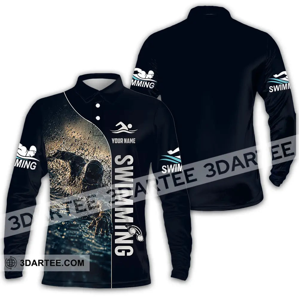 Unisex Shirt - Custom Swimming Shirt - Long Sleeve Polo / S - T-shirt