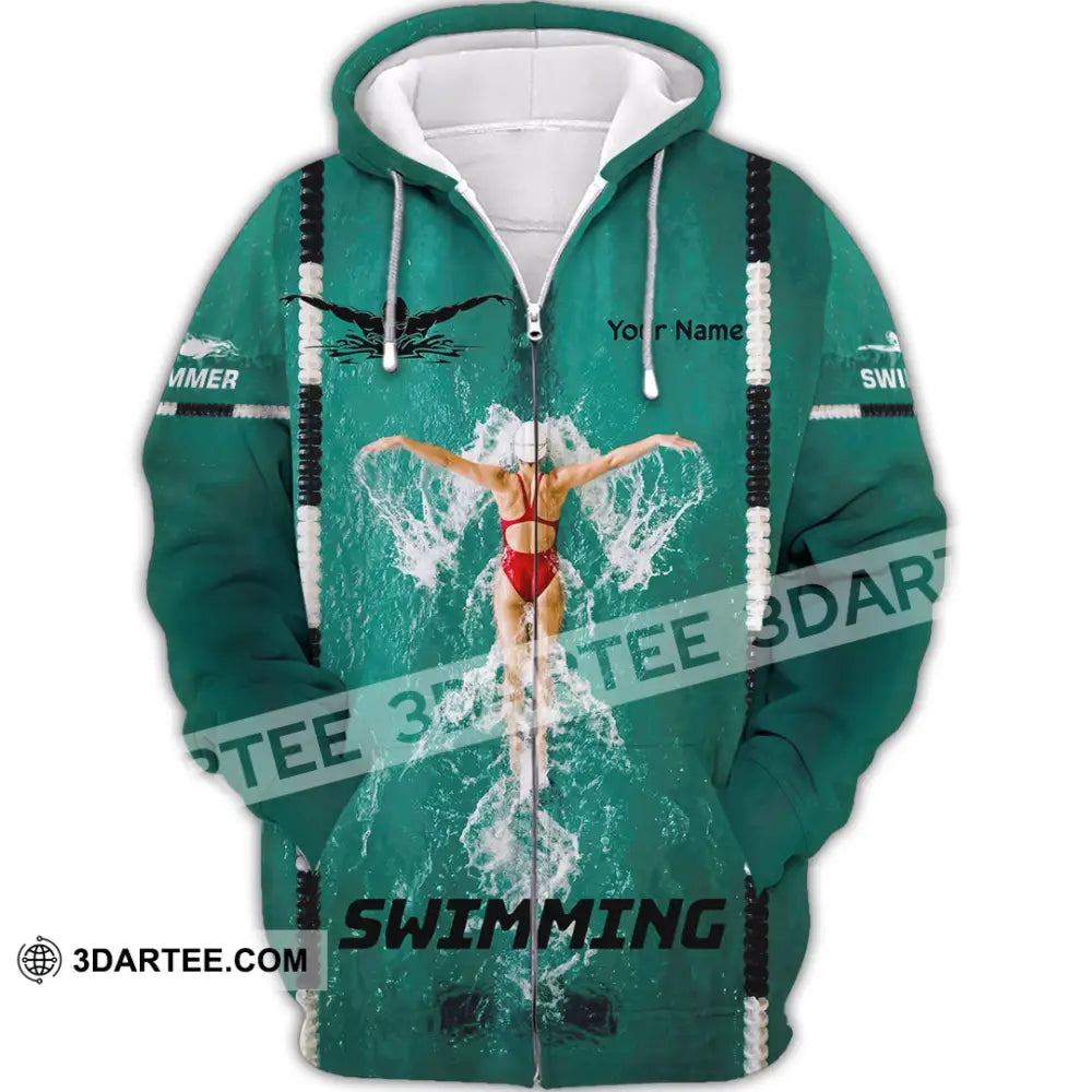 Unisex Shirt - Custom Swimming Shirt - Zipper Hoodie / S - T-shirt