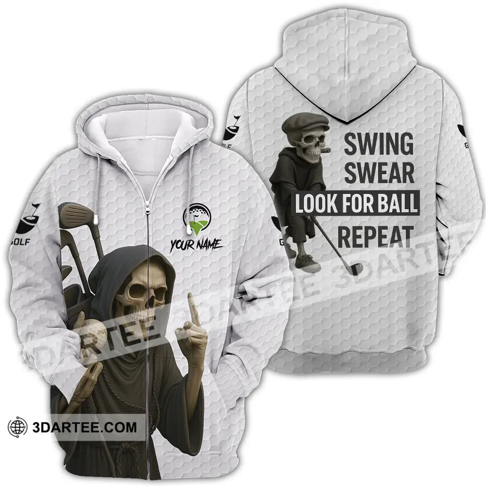Unisex Shirt - Custom Swing Swear Look For Ball Repeat Shirt Zipper Hoodie / S T-shirt