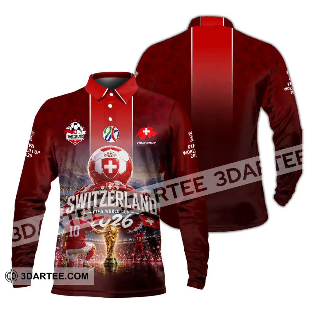 Unisex Shirt - Custom Switzerland World Cup 2026 Shirt - Long Sleeve Polo / S - T-shirt