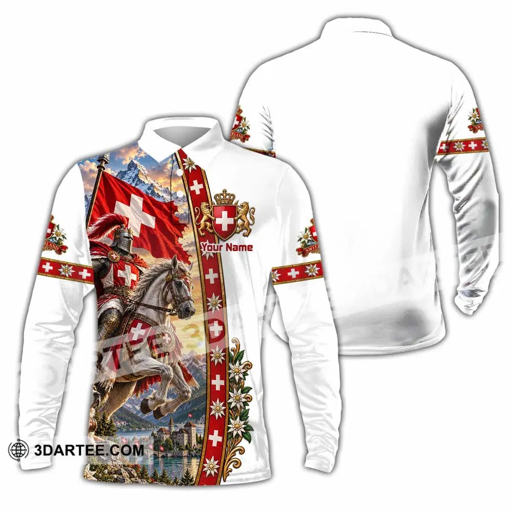 Unisex Shirt - Custom Switzerland Shirt - Long Sleeve Polo / S - T-shirt