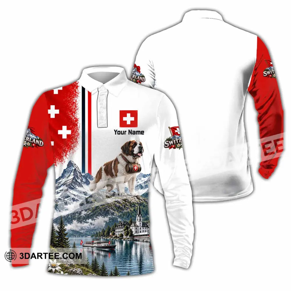 Unisex Shirt - Custom Switzerland Shirt - Long Sleeve Polo / S - T-shirt