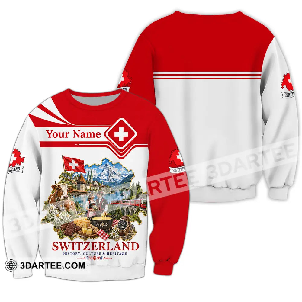 Unisex Shirt - Custom Switzerland Shirt - Long Sleeve / S - T-shirt