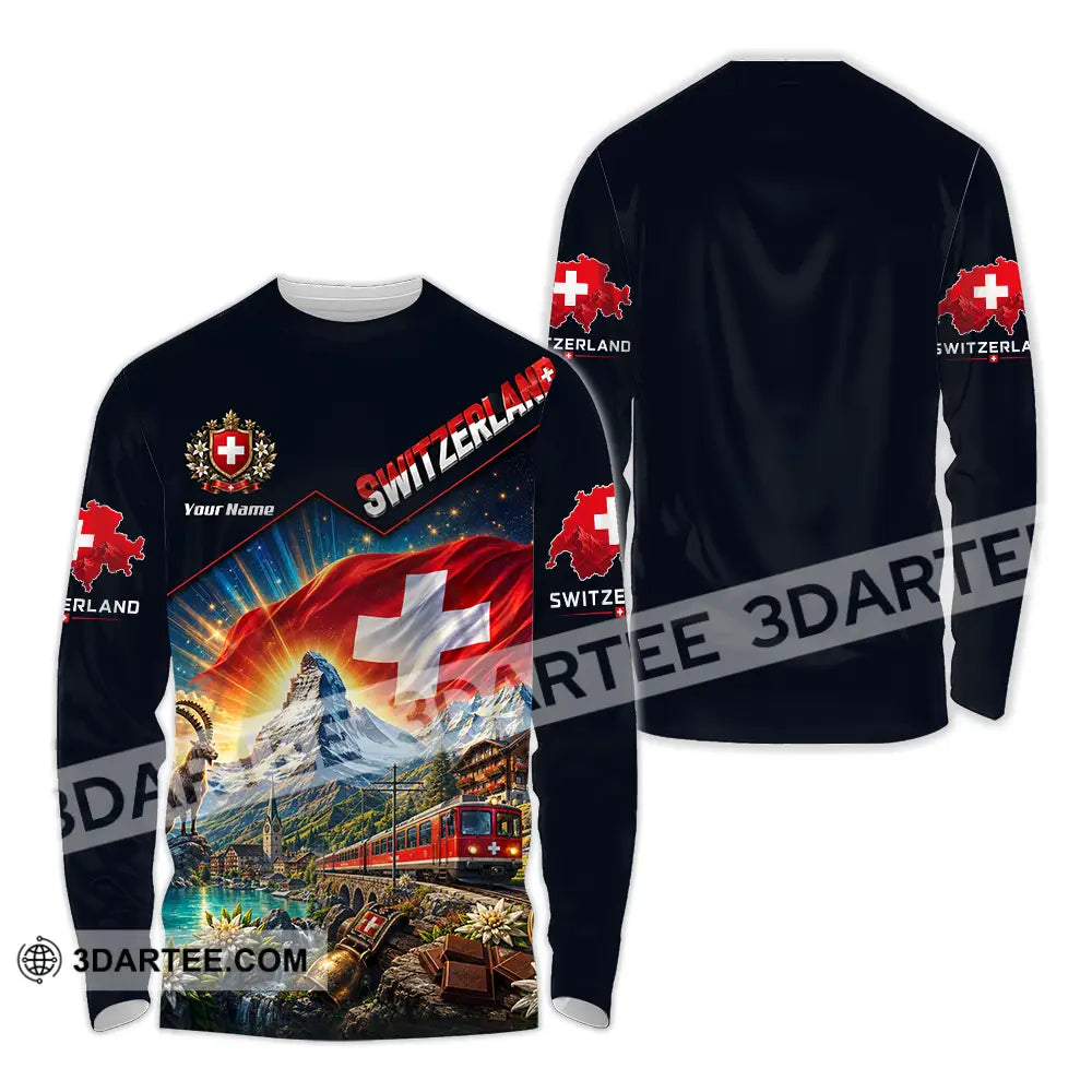 Unisex Shirt - Custom Switzerland Shirt - Long Sleeve Shirt / S - T-shirt