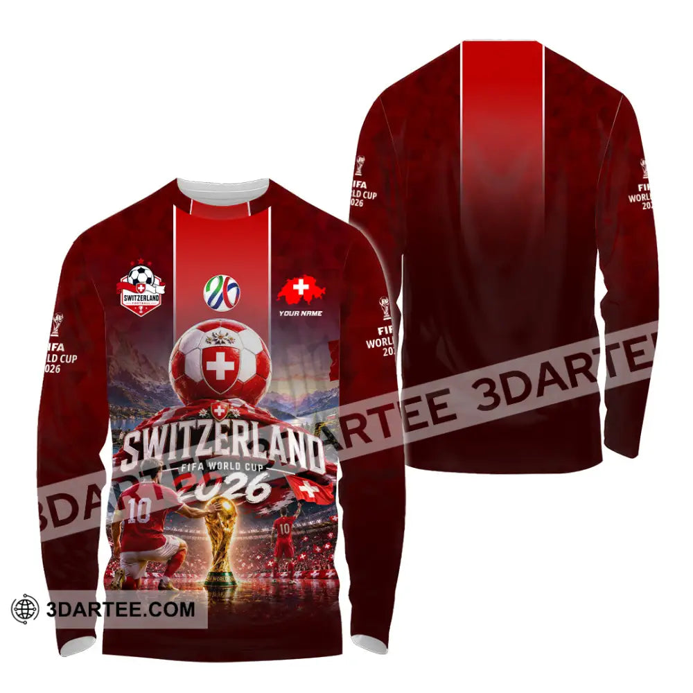 Unisex Shirt - Custom Switzerland World Cup 2026 Shirt - Long Sleeve Shirt / S - T-shirt