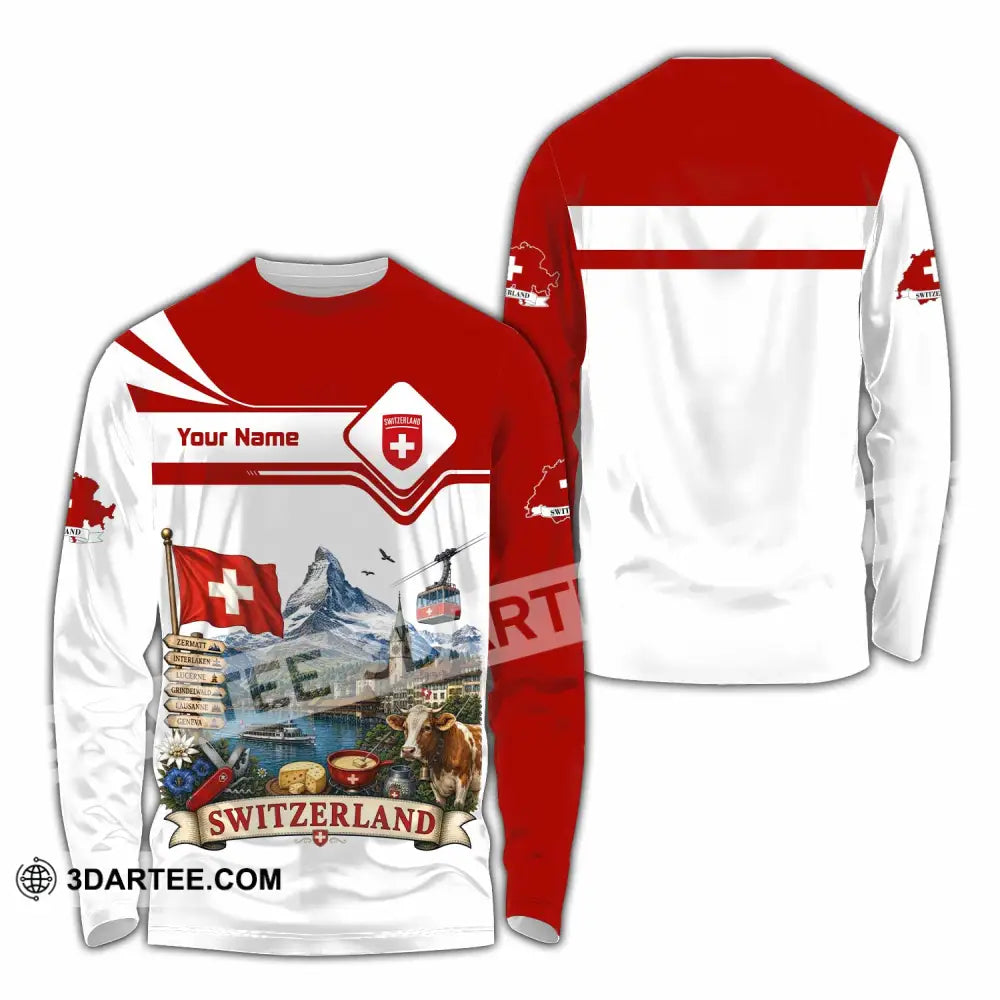 Unisex Shirt - Custom Switzerland Shirt - Long Sleeve Shirt / S - T-shirt