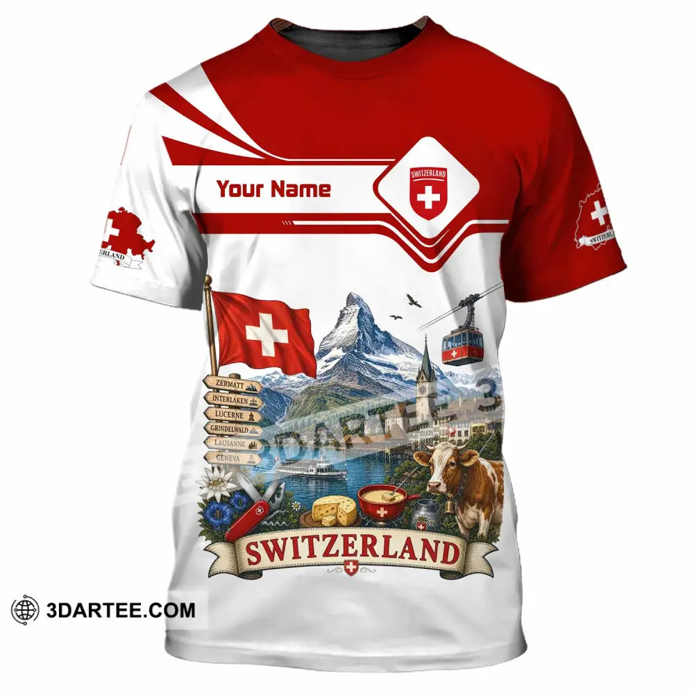 Unisex Shirt - Custom Switzerland Shirt - T-Shirt / S - T-shirt