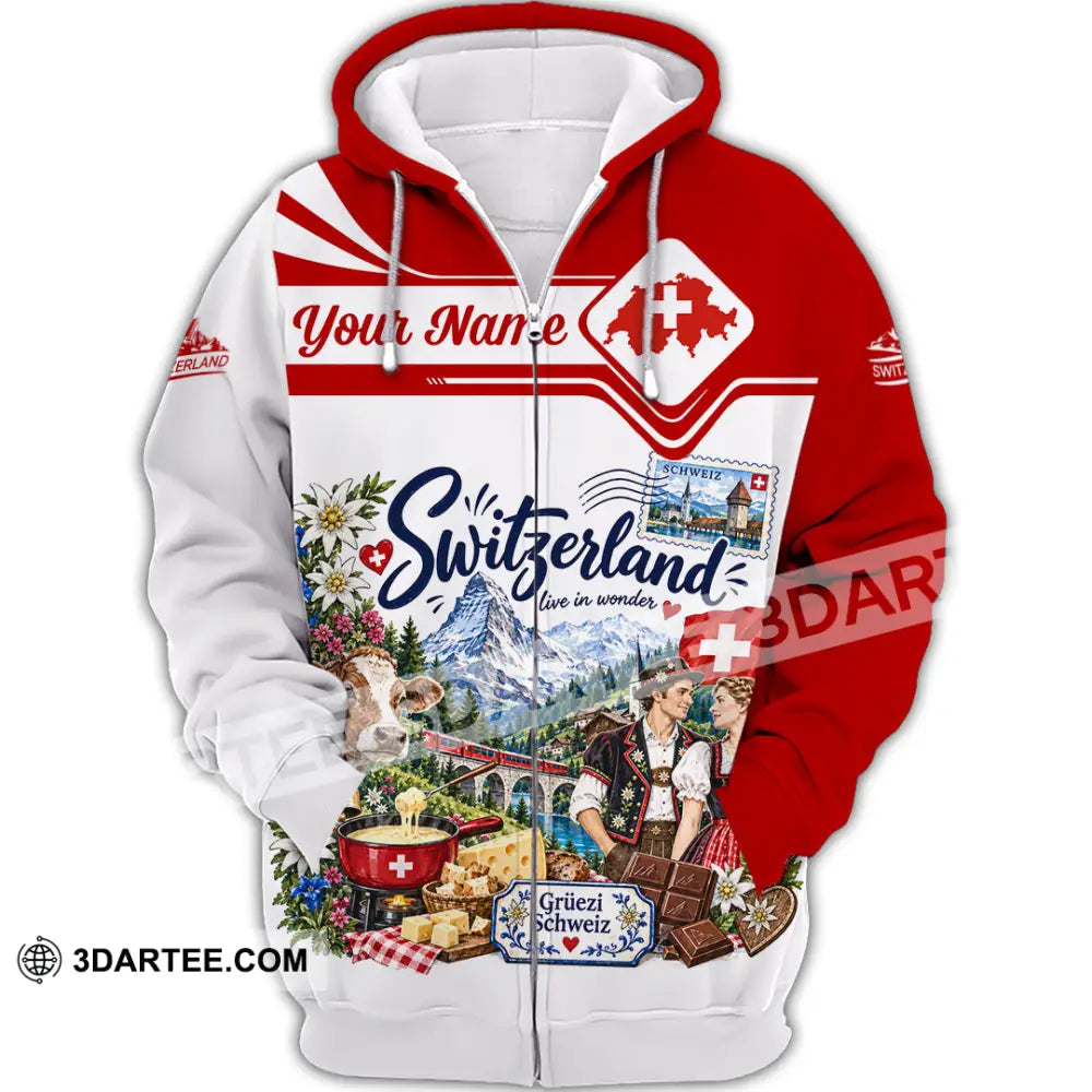 Unisex Shirt - Custom Switzerland Shirt - Zipper Hoodie / S - T-shirt