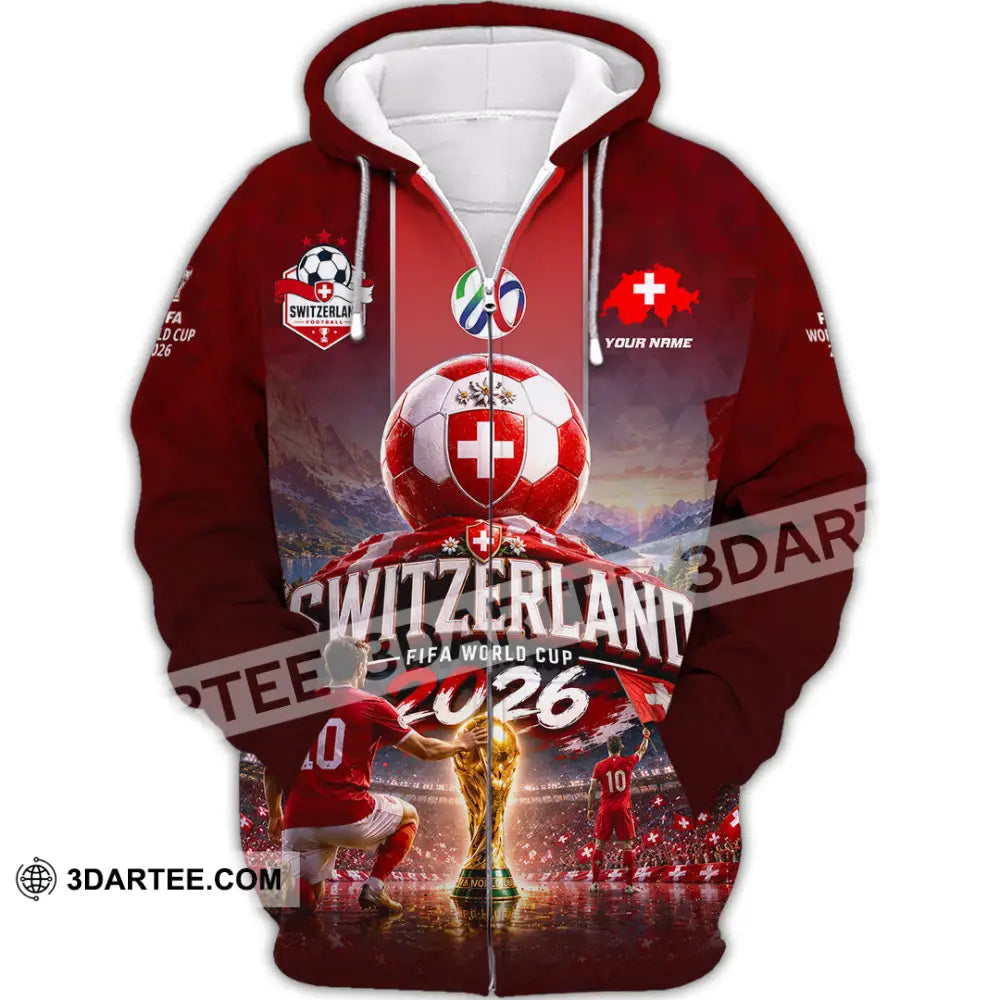 Unisex Shirt - Custom Switzerland World Cup 2026 Shirt - Zipper Hoodie / S - T-shirt