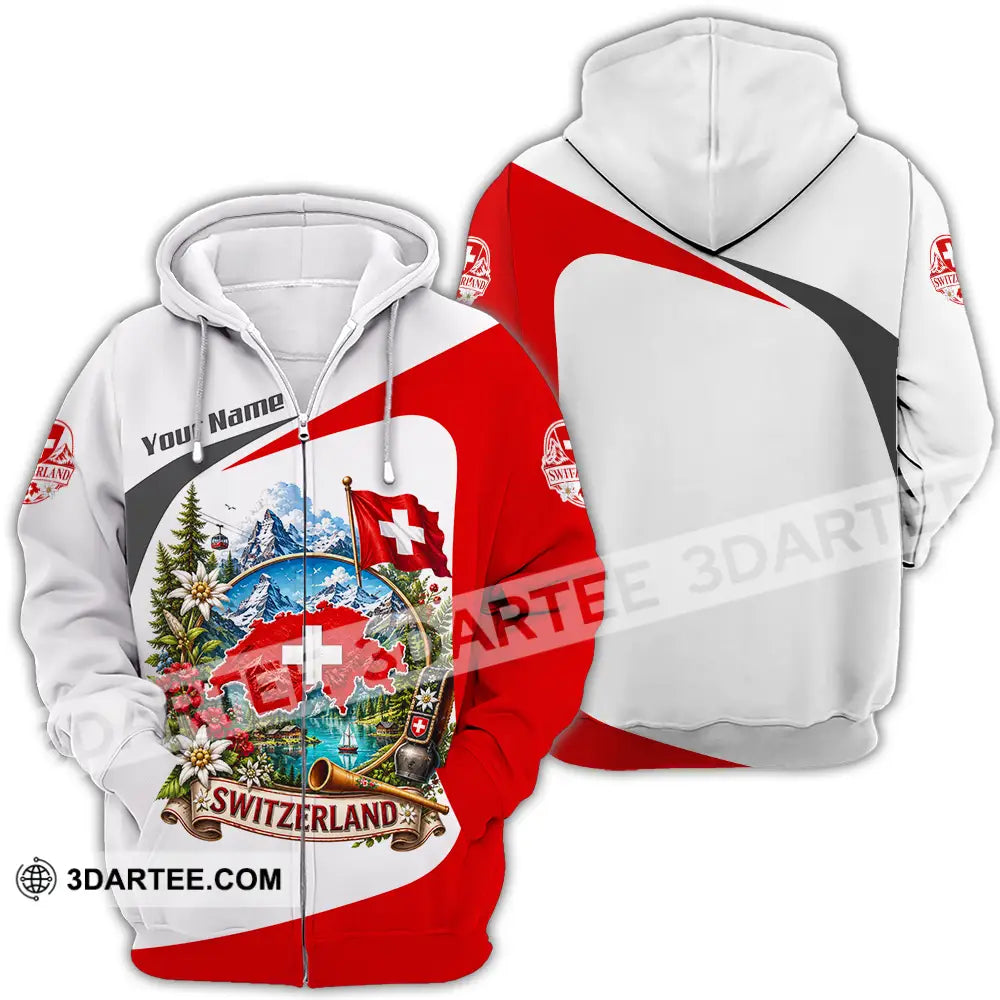 Unisex Shirt - Custom Switzerland Shirt - Zipper Hoodie / S - T-shirt