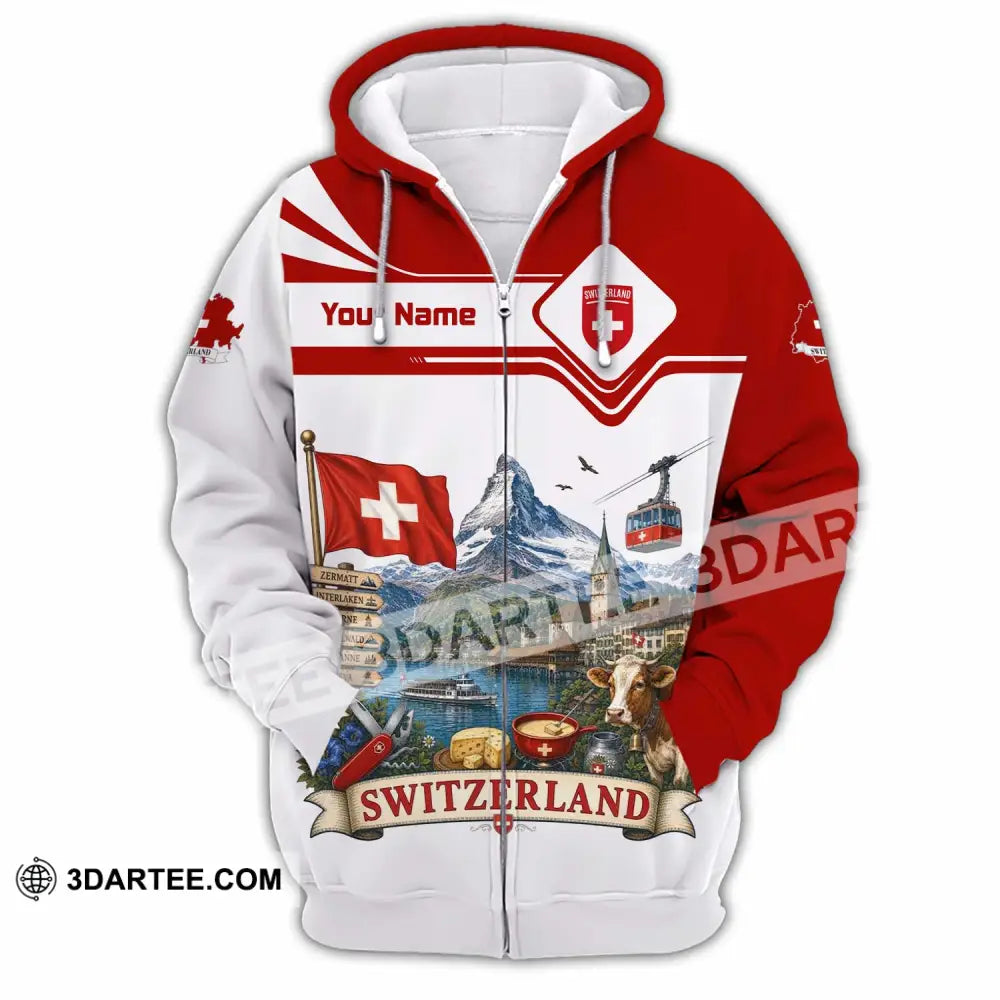 Unisex Shirt - Custom Switzerland Shirt - Zipper Hoodie / S - T-shirt