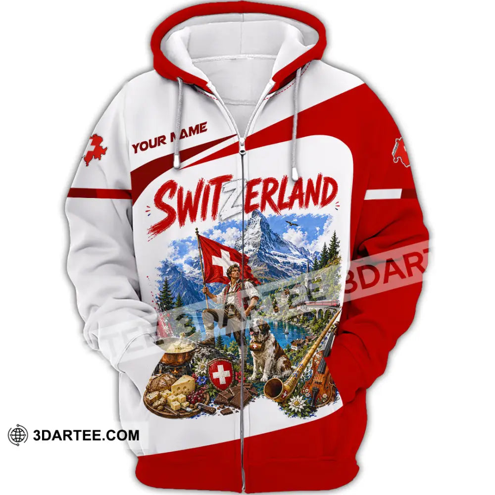 Unisex Shirt - Custom Switzerland Shirt - Zipper Hoodie / S - T-shirt