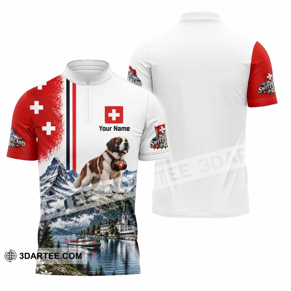 Unisex Shirt - Custom Switzerland Shirt - Zipper Polo Shirt / S - T-shirt