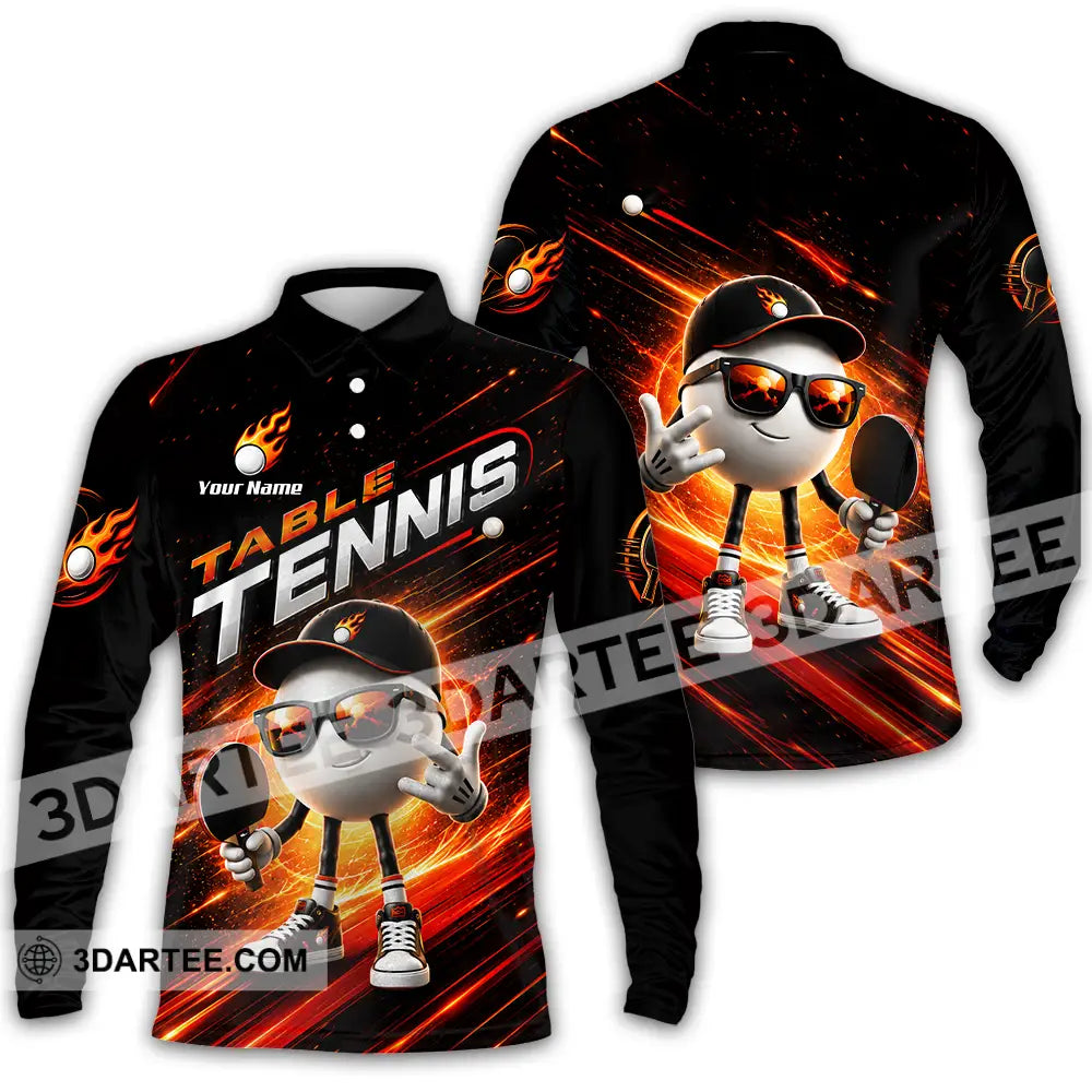 Unisex Shirt - Custom Table Tennis Shirt - Long Sleeve Polo / S - T-shirt