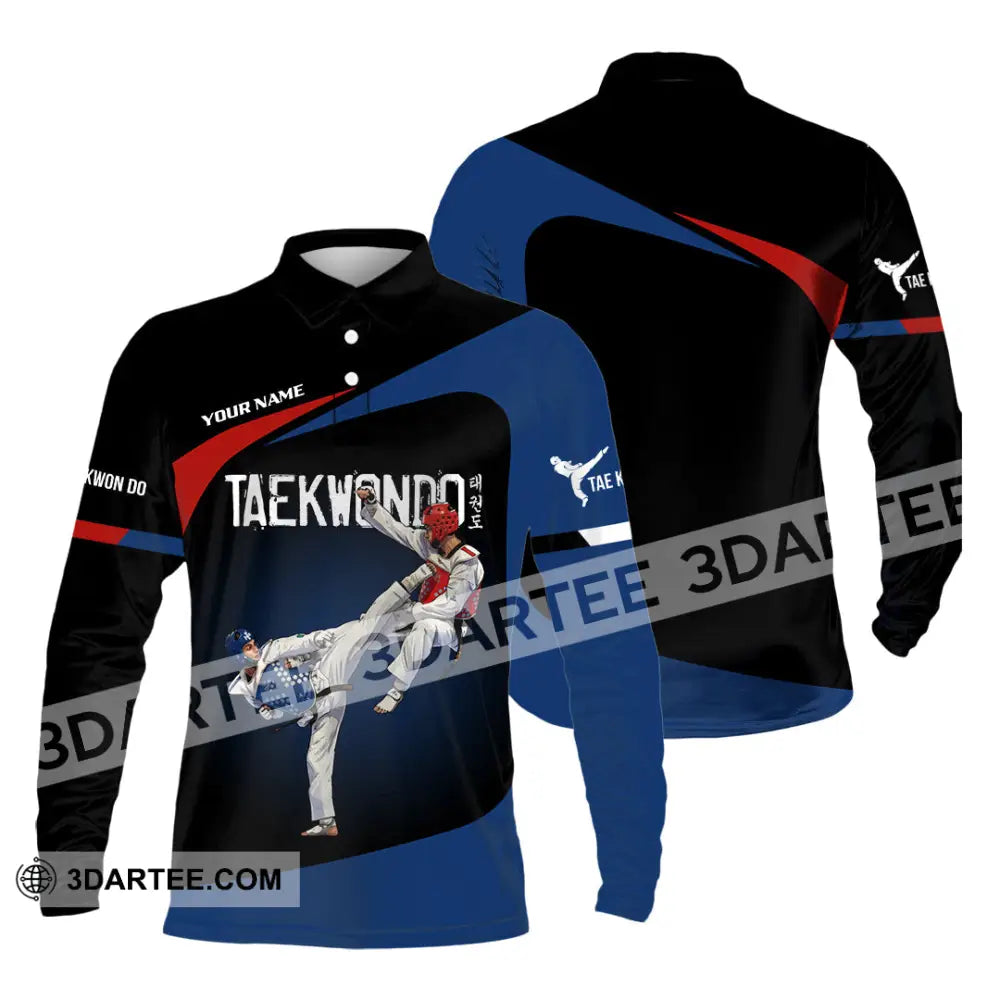 Unisex Shirt - Custom Taekwondo 3D Shirt Long Sleeve Polo / S T-shirt
