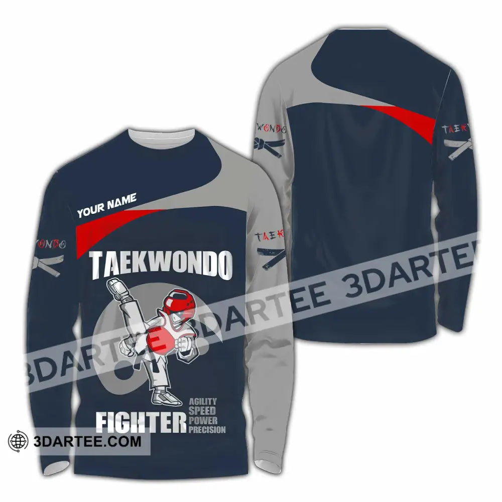 Unisex Shirt - Custom Taekwondo Fighter Shirt Long Sleeve Shirt / S T-shirt