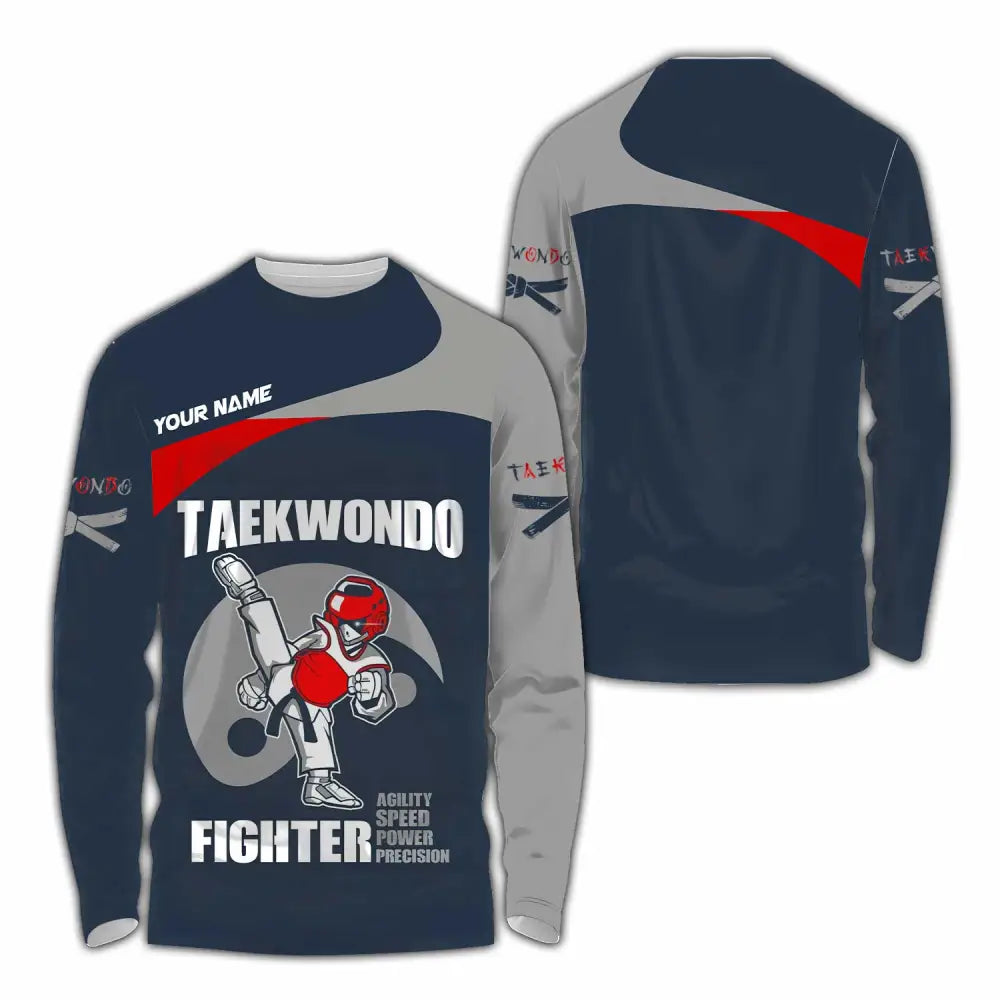 Unisex Shirt - Custom Taekwondo Fighter Shirt Long Sleeve Shirt / S T-shirt