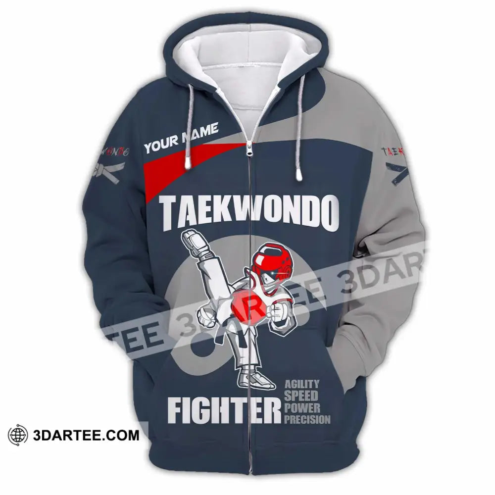 Unisex Shirt - Custom Taekwondo Fighter Shirt Zipper Hoodie / S T-shirt