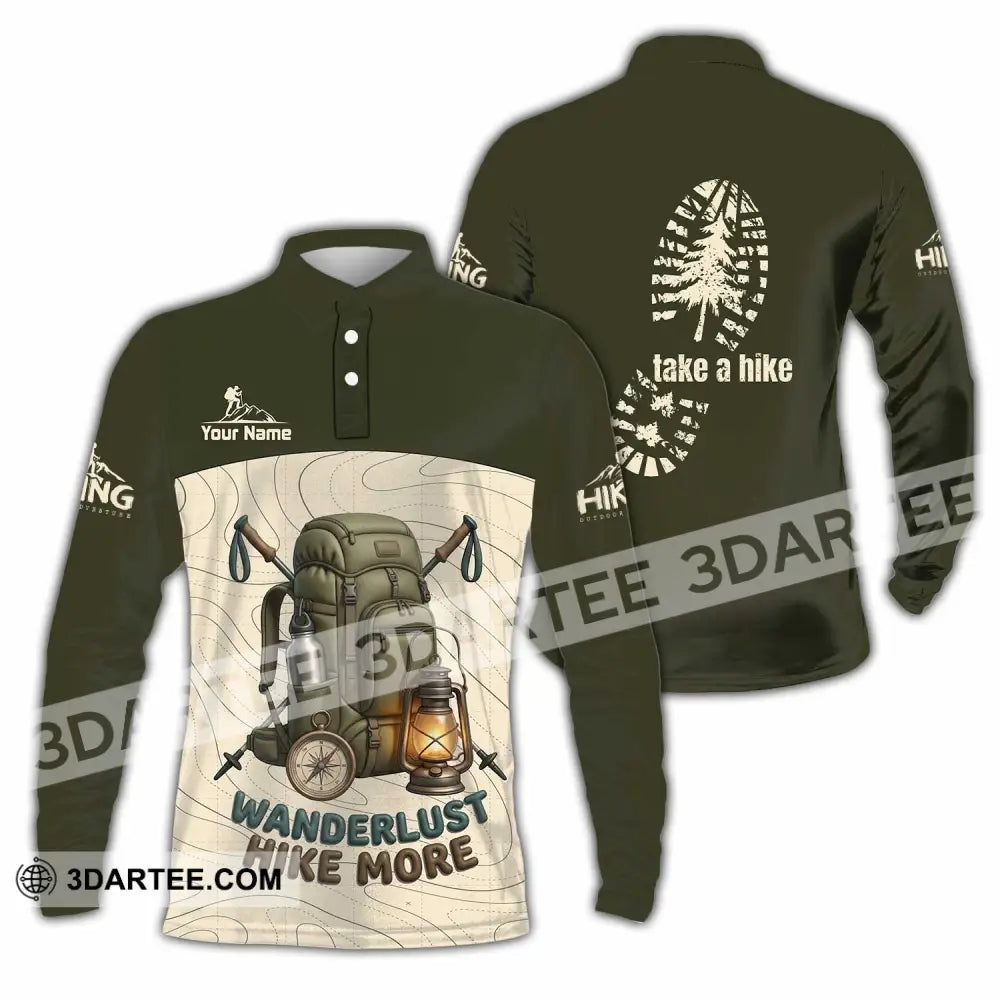 Unisex Shirt - Custom Take A Hike Wanderlust Hike More Shirt - Long Sleeve Polo / S - T-shirt