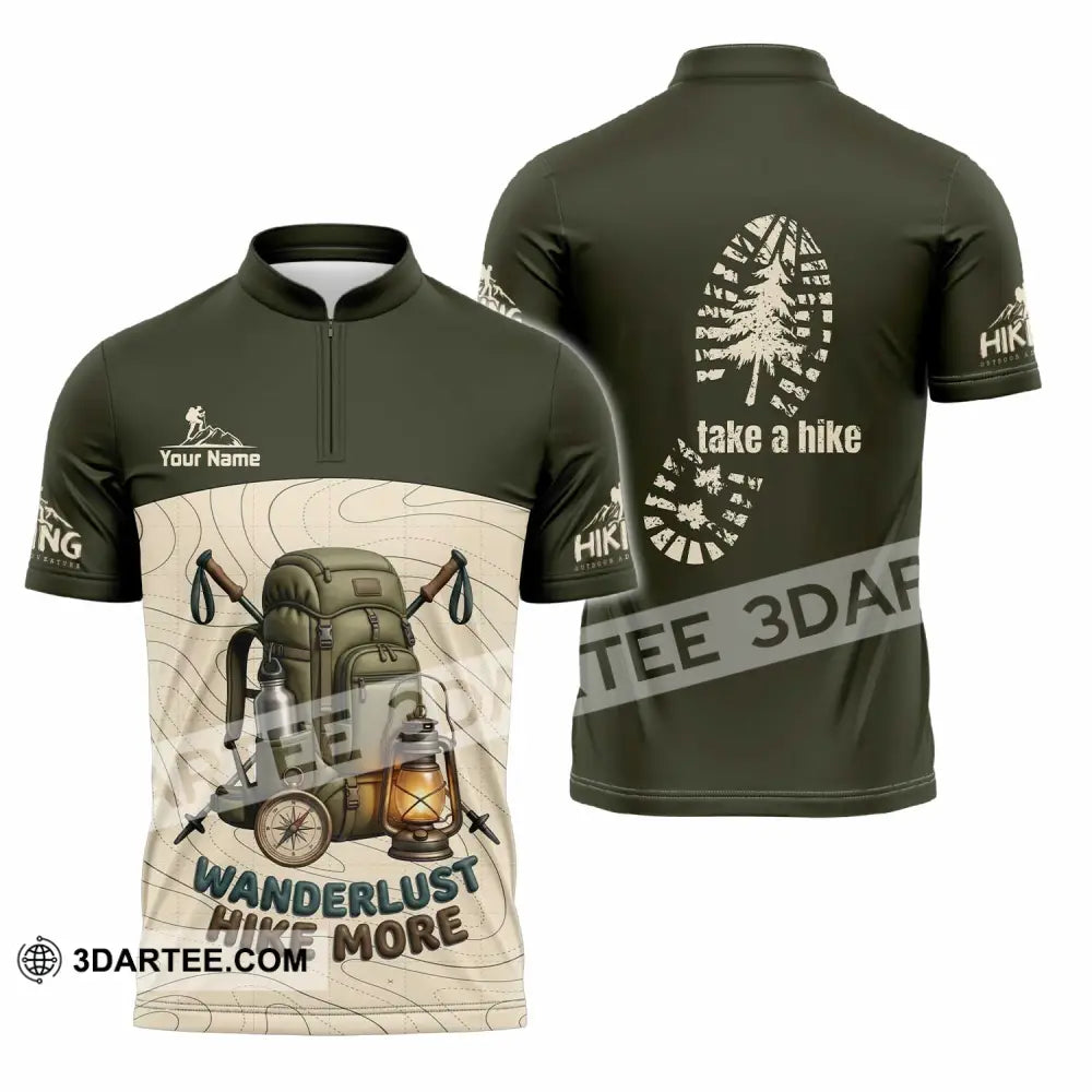 Unisex Shirt - Custom Take A Hike Wanderlust Hike More Shirt - Zipper Polo Shirt / S - T-shirt