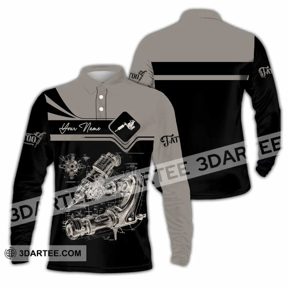 Unisex Shirt - Custom Tattoo Artist Shirt - Long Sleeve Polo / S - T-shirt
