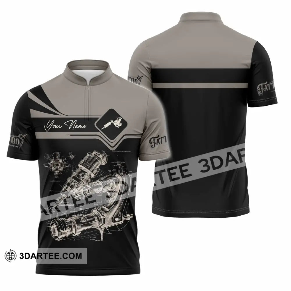 Unisex Shirt - Custom Tattoo Artist Shirt - Zipper Polo Shirt / S - T-shirt