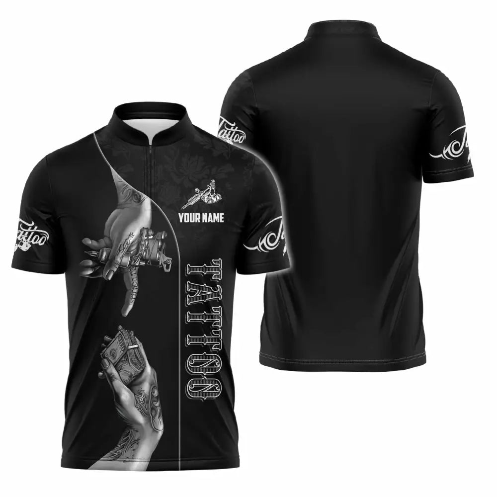 Unisex Shirt - Custom Tattoo Shirt Zipper Polo Shirt / S T-shirt