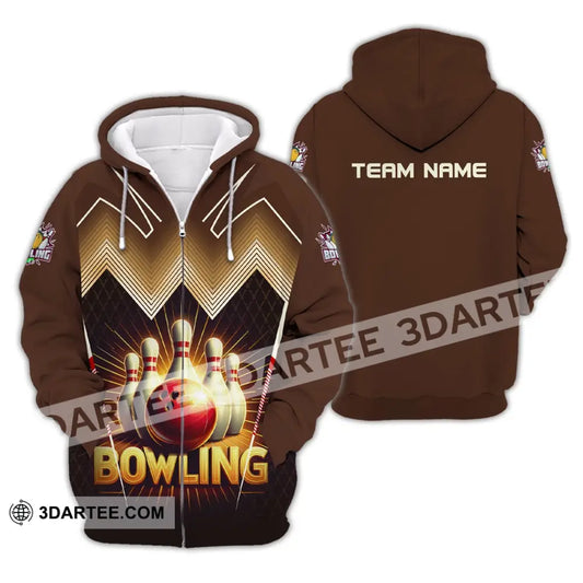 Unisex Shirt Custom Team Name Bowling For Clubs Gift Zipper Hoodie / S T-Shirt