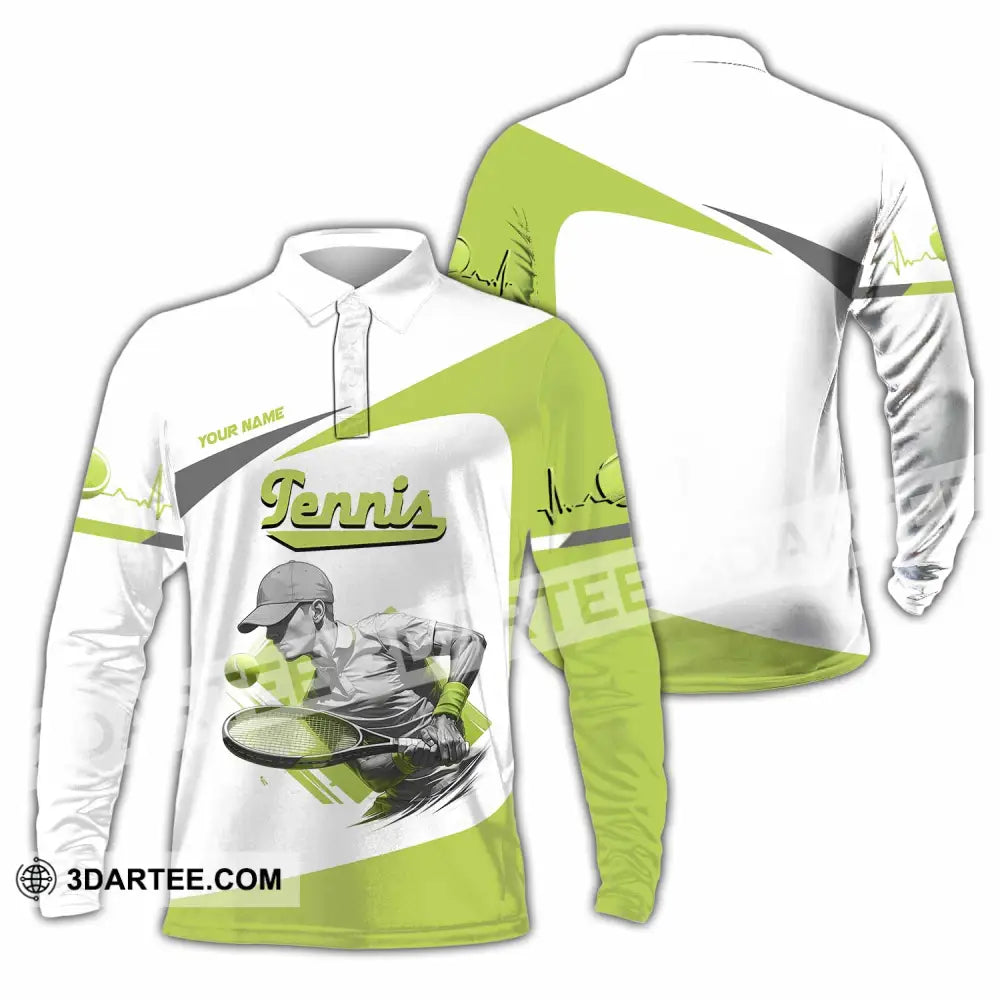 Unisex Shirt - Custom Tennis 3D Shirt Long Sleeve Polo / S T-shirt