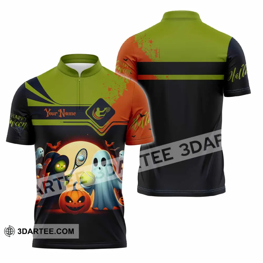 Unisex Shirt Custom Tennis Halloween Shirt Zipper Polo Shirt / S T shirt