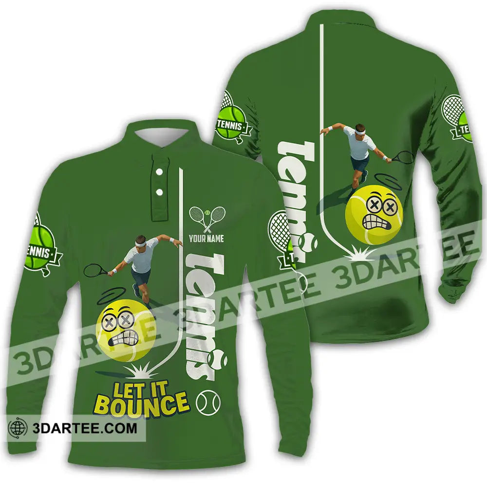 Unisex Shirt - Custom Tennis Let It Bounce Shirt Long Sleeve Polo / S T-shirt