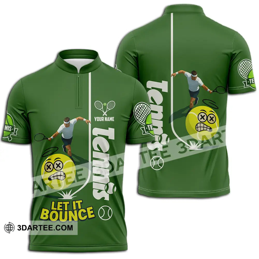 Unisex Shirt - Custom Tennis Let It Bounce Shirt Zipper Polo Shirt / S T-shirt