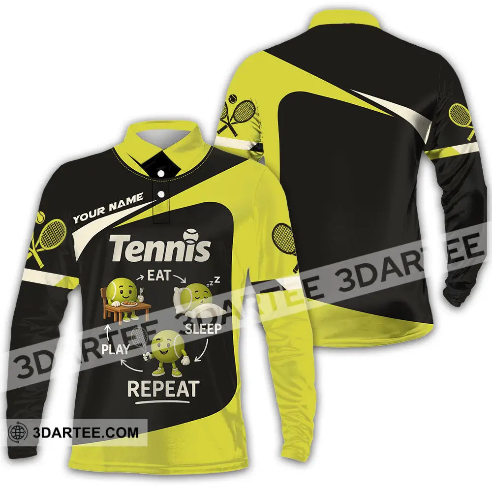 Unisex Shirt - Custom Tennis Shirt Long Sleeve Polo / S T-shirt