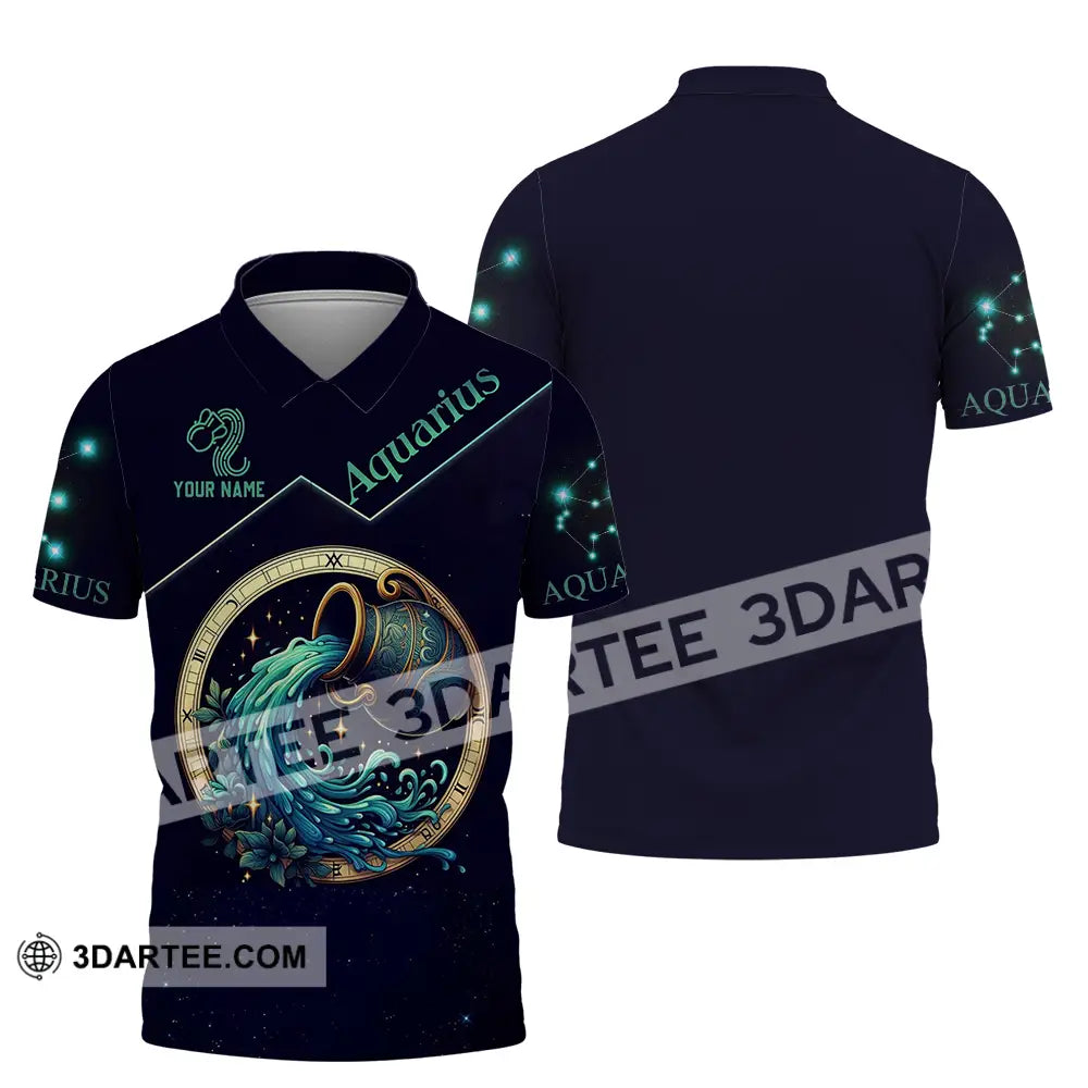 Unisex Shirt - Custom Text Aquarius Polo / S T-Shirt