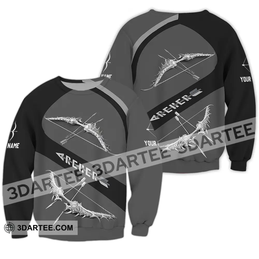Unisex Shirt - Custom Text Archer Long Sleeve / S T-Shirt