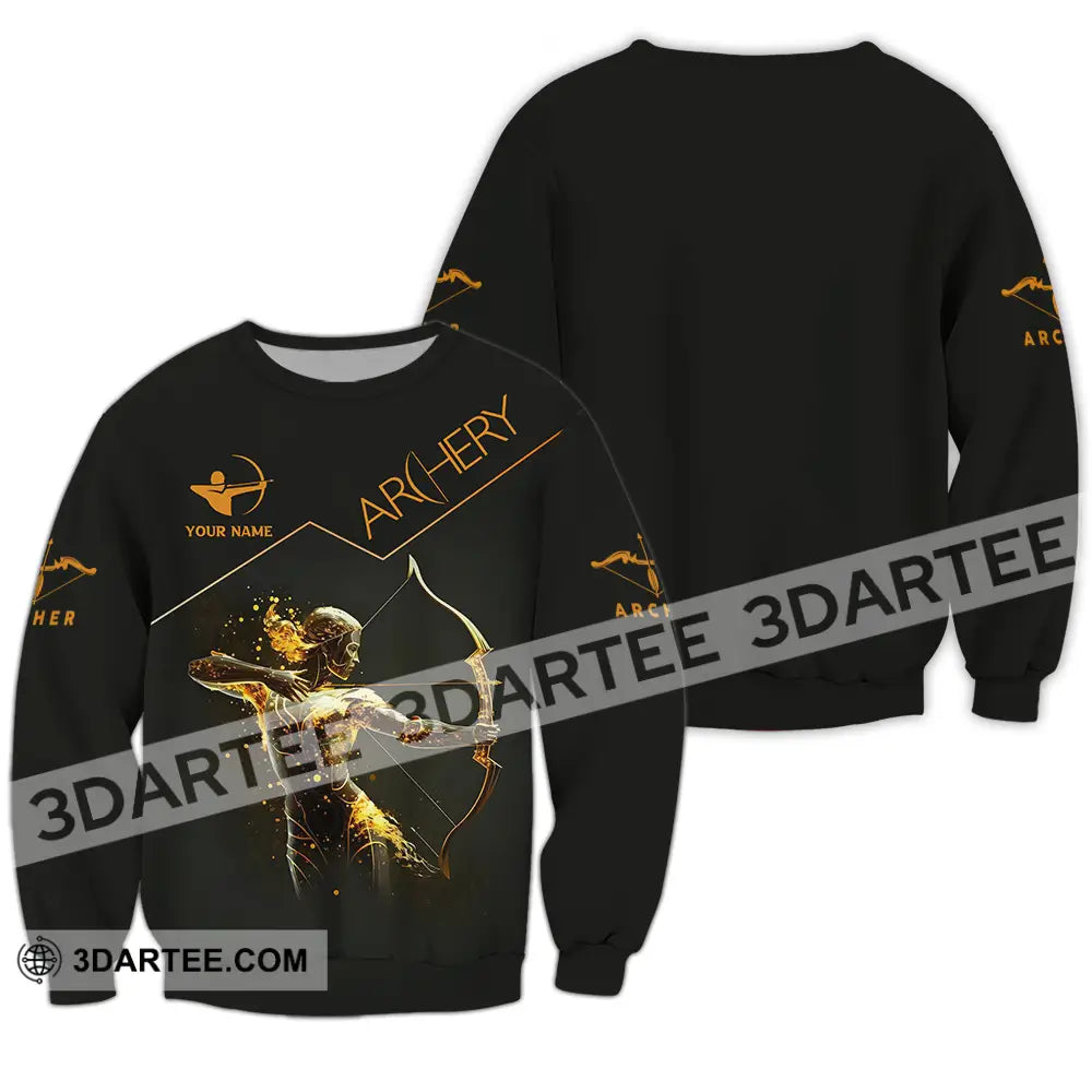 Unisex Shirt - Custom Text Archery Queen Sport For Player Long Sleeve / S T-Shirt