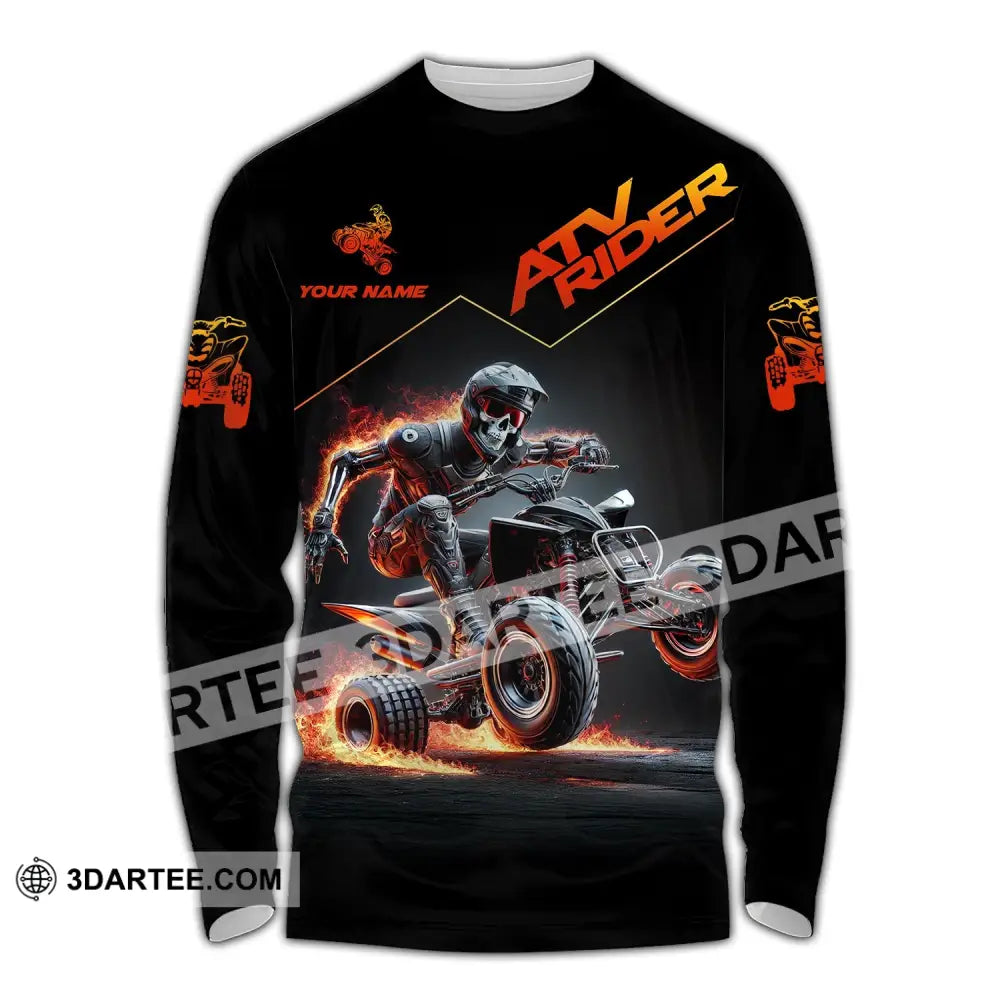 Unisex Shirt - Custom Text Atv Rider Long Sleeve / S T-Shirt