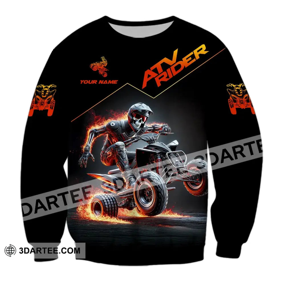 Unisex Shirt - Custom Text Atv Rider Long Sleeve / S T-Shirt