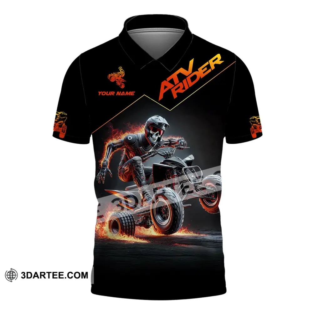 Unisex Shirt - Custom Text Atv Rider Polo / S T-Shirt