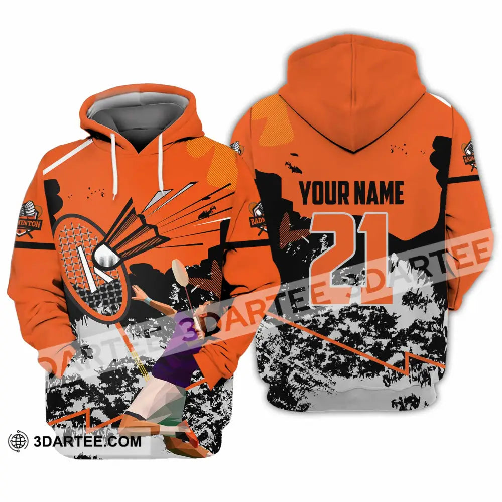 Unisex Shirt - Custom Text Shirt Badminton Hoodie / S T-shirt
