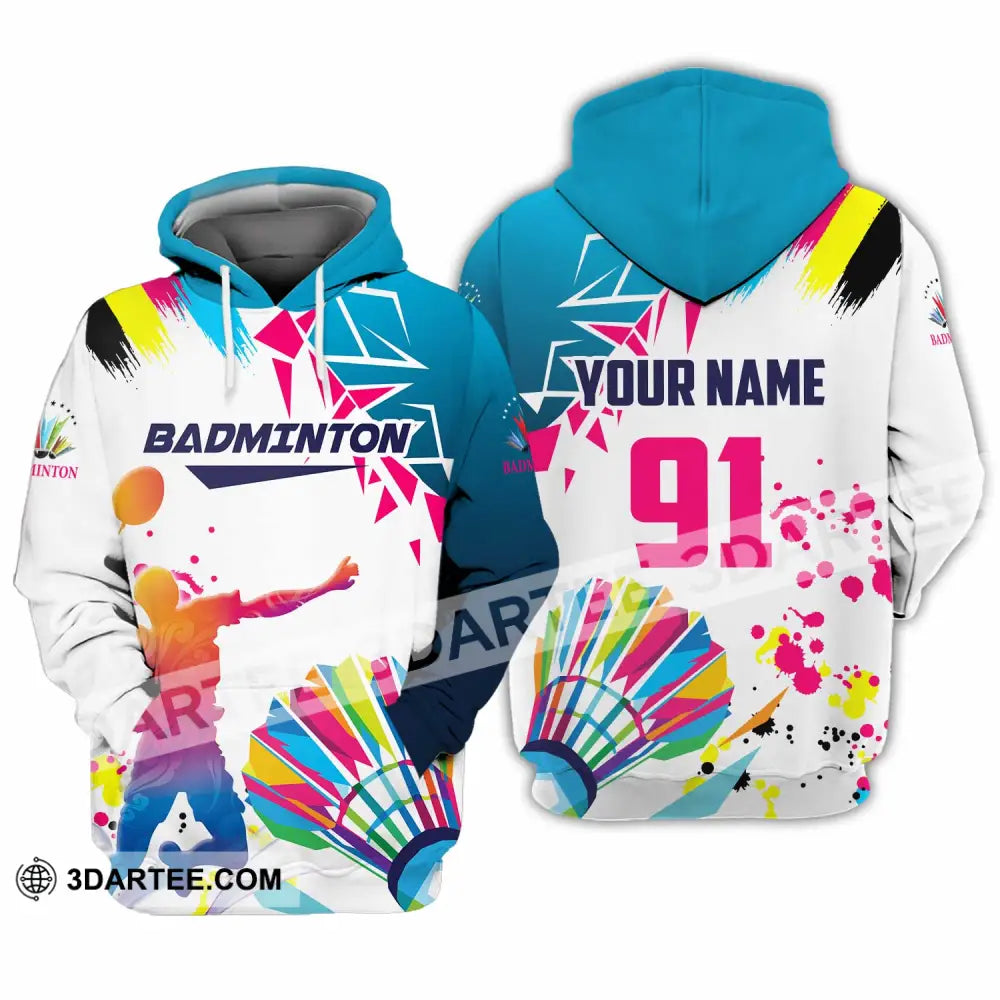 Unisex Shirt - Custom Text Shirt Badminton Hoodie / S T-shirt